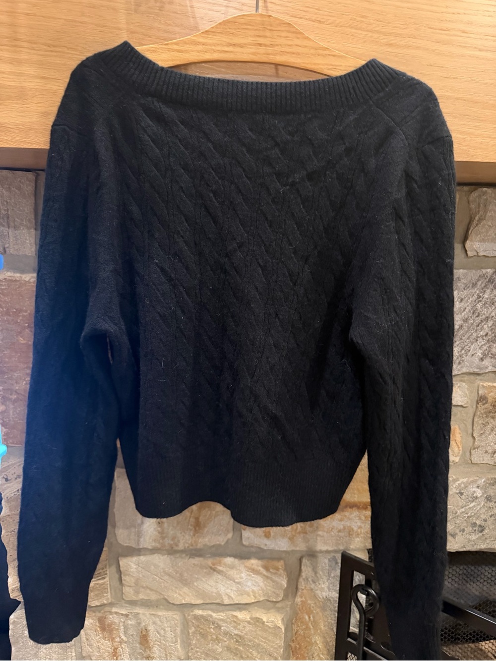 J.Crew 100% Cashmere Cable Knit Cardigan Black size L - Picture 9 of 13